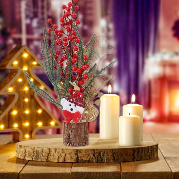 Puntoco Árbol de Navidad de escritorio Mini árbol de Navidad Decoración de mesa Decoración de ventana del hogar Simulación de árbol pequeño