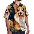 thumbnail image 2 of Corgi Dog Men's Casual Hawaiian Shirt Printed Button Down Short Sleeve Summer Beach Shirts Unisex, 2 of 6