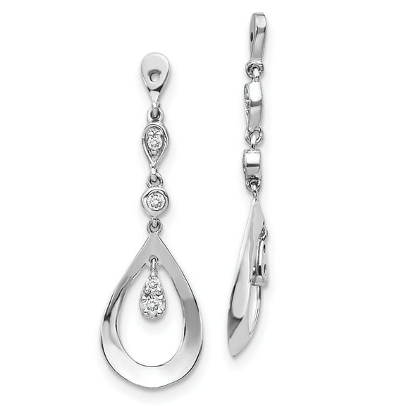 Primal Gold 14 Karat White Gold Lab Grown Diamond Teardrop Dangle Earring Jackets
