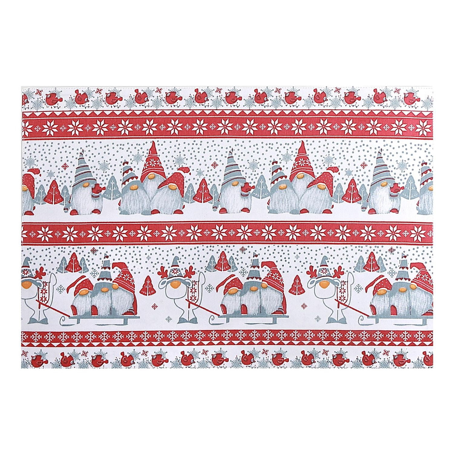 Set De Table En Coton Fusionné Trio De Gnomes - Lot De 12