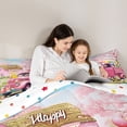 thumbnail image 4 of Erosebridal Happy Easter Eggs Full Size Comforter Sets,Pink Cherry Blossom Cute Flowers Bedding Sets For Girls Kids Reversible 3 Pieces, 4 of 7