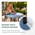 thumbnail image 4 of Round Outdoor Tablecloth with Umbrella Hole and Zipper, Navy Blue Grey Tablecloth with Elastic Waterproof, Modern Ombre Oil Painted Abstract Art Patio Table Covers for 36" - 44" Picnic Pool Tables, 4 of 8