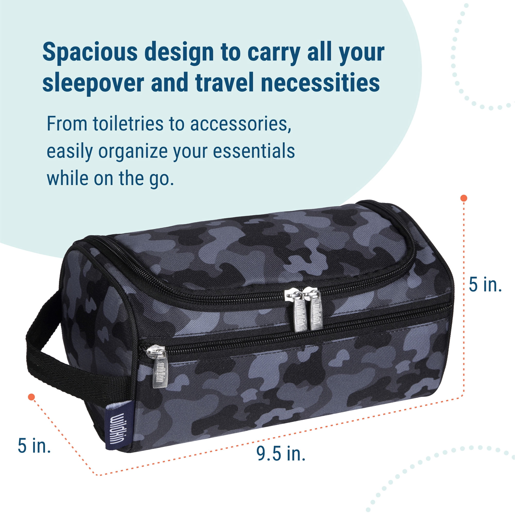 Wildkin Kids Travel Toiletry Bag (Black Camo)