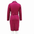 thumbnail image 4 of VIWORLD Women's Elegant Belted Blazer Dress Long Sleeve Formal Midi with Slit Detail for Spring & Fall Red，2XL, 4 of 5