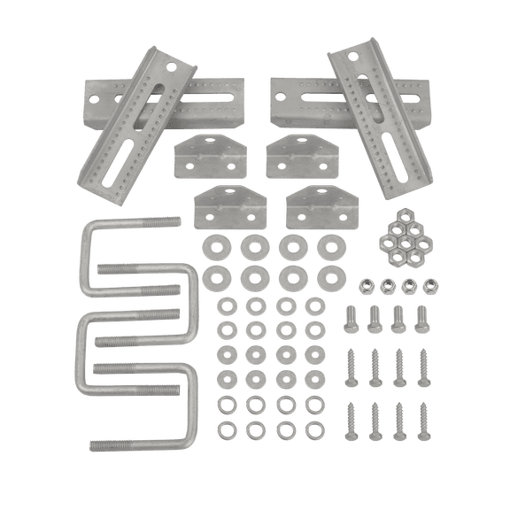 4 Pack - 8" Galvanized Swivel Top Bunk Bracket Kit w/ Hardware for 3x3 Boat Trailer