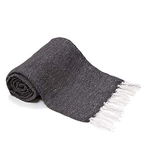 Photo 1 of Americanflat Authentic Yoga and Mexican Falsa Blanket in Solid Grey Cotton and Polyester - 50 x 70