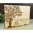thumbnail image 2 of Personalized Wedding Tree Guest Book Wood Engraved Custom Bride And Groom Name Scrapbook Gift, 2 of 6