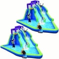 thumbnail image 1 of Kahuna Twin Falls Outdoor Inflatable Splash Backyard Water Slide Park (2 Pack), 1 of 6
