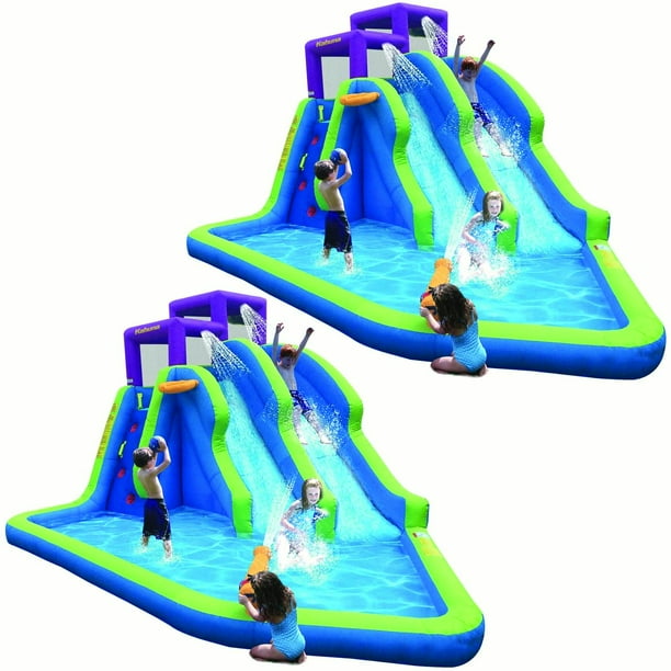 Kahuna Twin Falls Outdoor Inflatable Splash Backyard Water Slide Park (2 Pack) - Walmart.com
