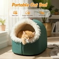 thumbnail image 2 of Winter Warm Pet Cave Bed, Hooded Cat Bed with Removable Cushion - Cozy Pet Nest,Self-Warming Anti-Anxiety Hooded Tent, for Cats & Small Dogs,Anti-Slip Bottom (#C, Medium), 2 of 8