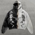 thumbnail image 2 of Halloween Y2K Gothic Skull Skeleton Print Hoodie Halloween Graphic Streetwear Pullover Sweatshirt, 2 of 3