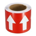 thumbnail image 1 of Unique Bargains Directional Flow Arrow Tape 4'x65', Adhesive Pipe Identification Marking Stickers, White on Red, 1 of 5