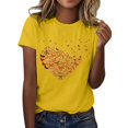 thumbnail image 2 of Yellow Women's Short Sleeve T-shirt, Women'S Love Butterfly Printed Shirt Short Sleeve Round Neck T Shirt Fashion Top Lightweight Soft Casual Summer Clothing Clothes,Women's Short sleeve T-shirt L, 2 of 4