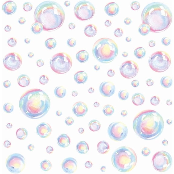4-Sheet Bubble Wall Decals, Colorful Bubble Wall Stickers,Under the Sea Birthday Party Decorations,Ocean Bubble Wall Stickers, for Kids' Rooms and Bathrooms, Mermaid-Themed Party