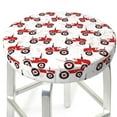 thumbnail image 3 of Logiee Red Wheeled Tractors Print Stool Covers Round,Bar Stool Covers,Watedrproof Stool Slipcover with Elastic,Stool Cushion,Round Bar Stool Seat Covers for Bar Round Chair-14 inch, 3 of 7