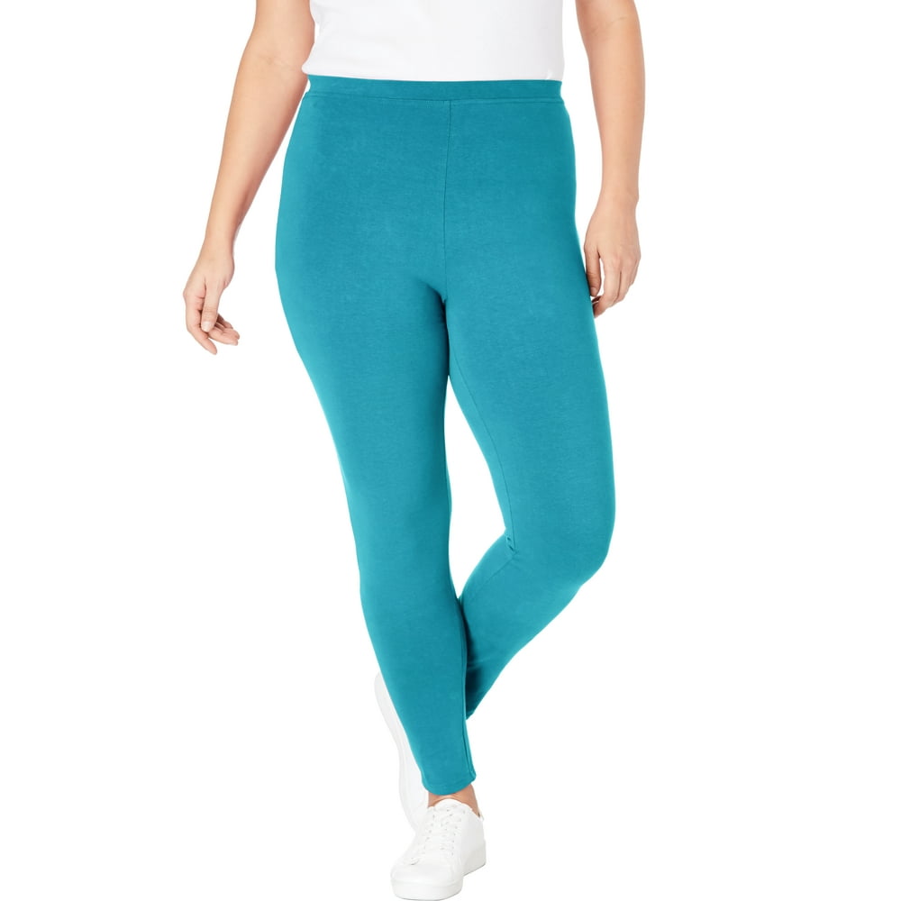 Roaman's Women's Plus Size Fleece-lined Legging - M, Green : Target