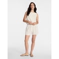 thumbnail image 3 of Time and Tru Women's Linen Blend Shorts, Sizes XS-XXXL, 3 of 6