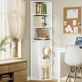thumbnail image 3 of IRONCK 71" Tall Corner Bookshelf, 3 Tier Open Shelf with Storage Cabinet for Home Office, White, 3 of 9