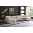 thumbnail image 2 of Maklaine Contemporary Cream Velvet Down Filled Modular Sectional Sofa, 2 of 7