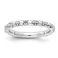 thumbnail image 1 of Bague Texturée Rhodium en Argent Sterling Stackable Expressions Taille 5, 1 of 3