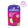 thumbnail image 2 of (6 pack) Lil’ Gourmets Refrigerated Stage 2 Baby Food, American-Inspired Ruby Red Beet & Apple, 3.5 oz Pouch, 2 of 10