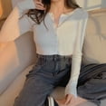 thumbnail image 3 of Máquina adelgazante de otoño y primavera, cárdigan corto, camiseta de manga larga, talla única, 3 of 4