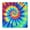 Colorful Rainbow Tie-1, variant on Pastel Floral Watercolor Pattern Square Fitted Tablecloth with Elastic Edge,Square Table Cover,Washable Elastic Table Cover for Home Kitchen Party Decor 34"x34"