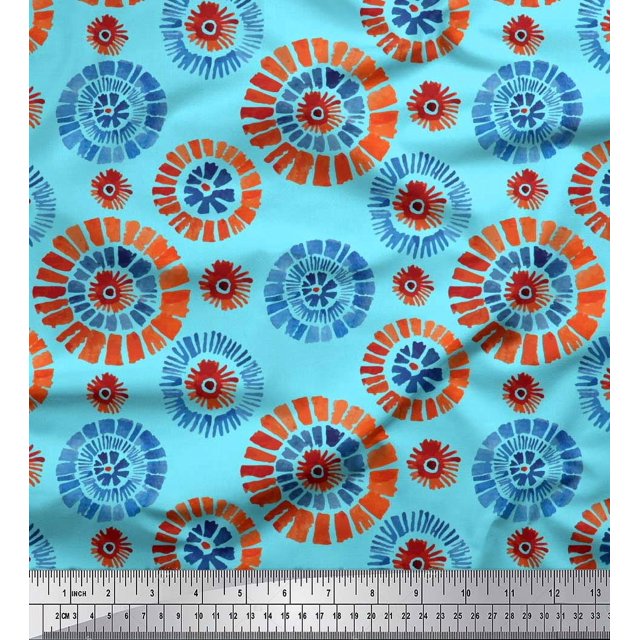 Soimoi Rayon Fabric Brush Stroke Abstract Fabric Prints By Yard 42 Inch Wide