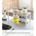 thumbnail image 3 of Yamazaki Home Two-Tier Riser, White, Steel + Wood, Supports 8.8 pounds, No Assembly, 3 of 5