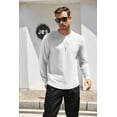 thumbnail image 3 of COOFANDY 2 Pack T Shirts for Men Long Sleeve Cotton Hipster Hip Hop Longline Crewneck Tee Shirts for Gym Workout Casual Fall Undershirts, 3 of 7