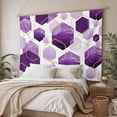thumbnail image 3 of Purple Geometric Tapestry for Bedroom Wall Hanging Tapestry, Gold White Hexagon Modern Ceiling Backdrop Tapestries Poster Blanket Wall Decor for Teens Room Living Room Dorm 51" x 59", 3 of 8