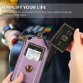 thumbnail image 4 of Dteck Case for iPhone 12 Pro Max 6.7-inch,Shockproof Rubber Silicone Bumper Hybrid PU Leather Card Holder Wallet Bag Pocket Back Protective Kickstand Cover with Cross Body Shoulder Strap,Purple, 4 of 6