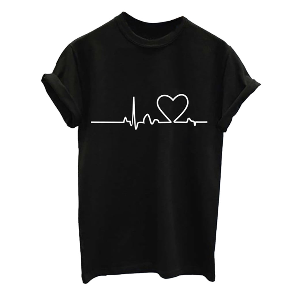 【threetimes】25HS★(S,M) Love Spot Tee SMihono Womens Tops Summer Dressy Casual Women T-shirts