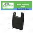 thumbnail image 3 of EcoQuality Plastic Black T-Shirt Bags 3000ct, 1/10 Shopping Bags, Grocery Bags, Poly Bags, Multi-Use, Small Size, Reusable Carry Out Bags (8x4x16 in.) (13 Micron), 3 of 7