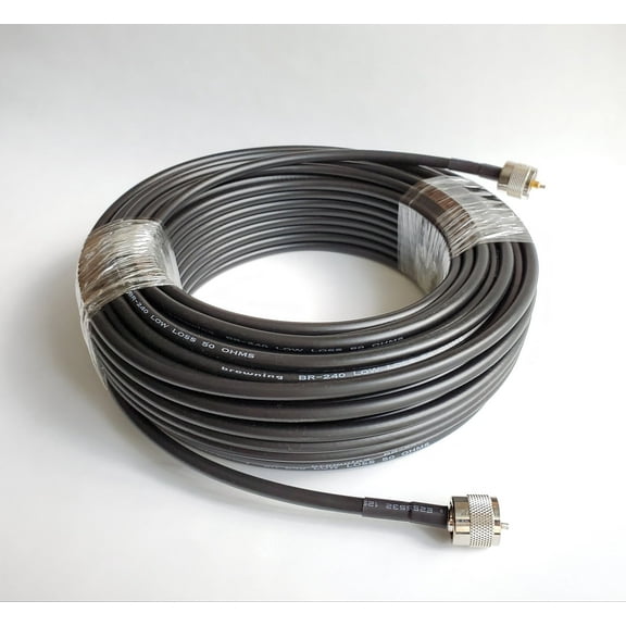50' feet Coax Low Loss Cable Jumper LMR240 RG8X BR240 UHF Male PL259 Connectors