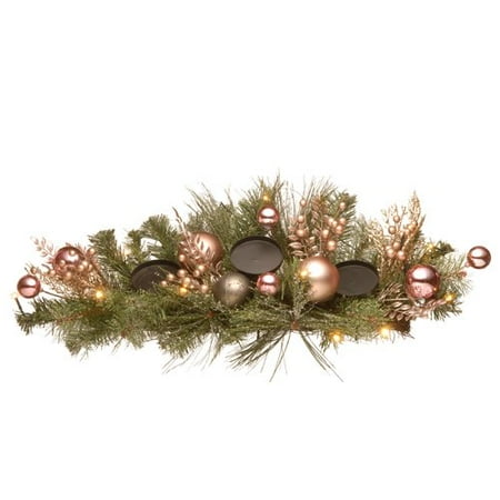 - The Holiday Aisle Decorated Pine Centerpiece Metal Dish