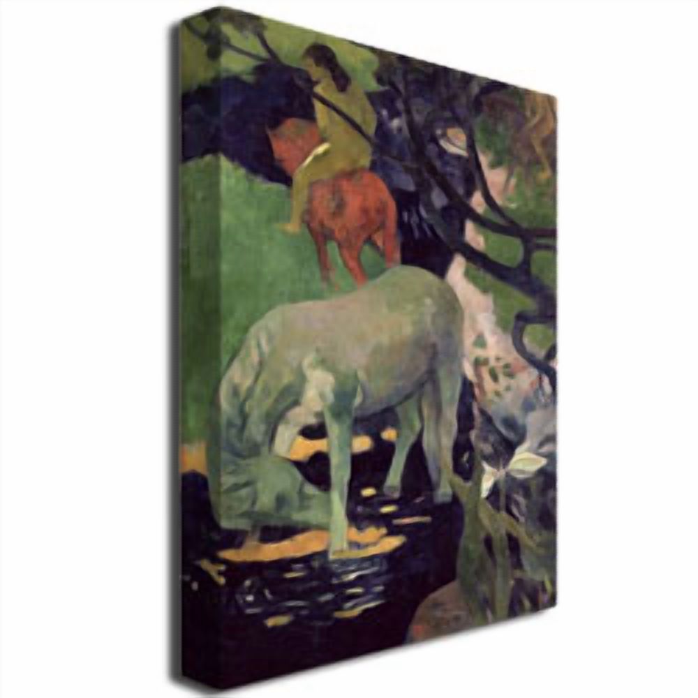 Trademark Fine Art "The White Horse 1898" Canvas Art by Paul Gauguin
