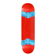Softrucks Skateboard Indoor Practice Complete 8.0" Blue Trucks, Stained Red