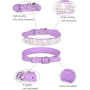 Rhinestone Dog Collar for Small Medium Large Dogs, Adjustable Leather Suede Bling Dog Collars,Diamond Bow Tie Puppy Collars for Boy and Girl.