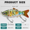 thumbnail image 2 of Bass Fishing Lure for Freshwater and Saltwater Lifelike Fishing Lures Multi Jointed Swimbait for Bass Trout Crappie Walleye Pike Fishing Gifts for Men, 2 of 7