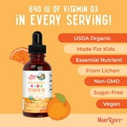 MaryRuths Kids Vitamin D3 Liquid Drops, Bone Health Supplement, 640 IU, 15 ml