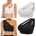 thumbnail image 1 of Yoga Workout Sports Bras for Women Criss Cross Back Medium Support Running Bra with Removable Cups, White, L, 1 of 8