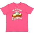 thumbnail image 3 of Inktastic Hanukkah Funny Here for Latkes Youth T-Shirt, 3 of 5