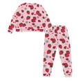 thumbnail image 6 of FOR U DESIGNS Strawberry Daisy Womens Lounge Sets 2 Piece Outfits Long Sleeve Crew Neck Tops and Pants with Pockets Size M Nightwear for Women Sleepwear Fall, 6 of 6