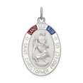 thumbnail image 1 of 925 Sterling Silver Saint Christopher Medal Necklace Charm Pendant Religious Patron St, 1 of 5