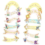 Hyjoy Party Directional Signs - 24-Piece Set with String - Perfect for Mad Hatters Tea Party Props