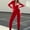 Red, variant on Black and Friday Clothing Sales Idoravan Women's Slimming Long Leg Bodysuit,Women's Summer Casual Sexy V-neck Jumpsuit Waistband Slimming Jumpsuit White M