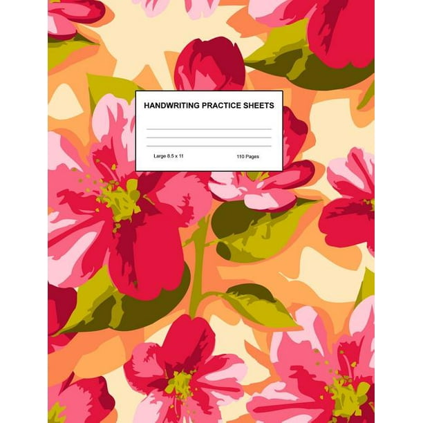 handwriting practice sheets cute blank lined paper notebook for writing exercise and cursive worksheets perfect workbook