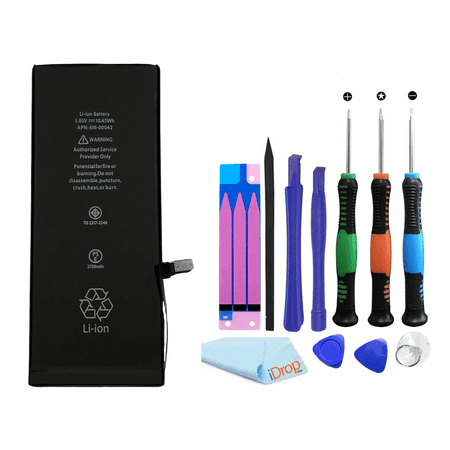 iDropShop Brand New 0 Cycle Internal Replacement Battery Repair Kit Compatible for i-Phone 6 Plus (A1522 A1524 A1593) Includes Battery Adhesive, Repair Tools, and