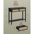 thumbnail image 3 of VASAGLE Console Table, Sofa Table, Narrow Entryway Table, Entry Table with 2 Drawers, Open Storage Shelf for Living Room Ash Black, 3 of 5